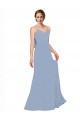 Chiffon Long Spaghetti Straps Dusty Blue A-Line Bridesmaid Dress / Evening Dress Sudbury