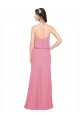Soft Chiffon Low Back Long Halter Neck Skin Pink A-Line Bridesmaid Dress Sudbury