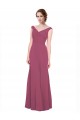 Soft Chiffon Long V-Neck Mauve Taupe A-Line Bridesmaid Dress Sudbury