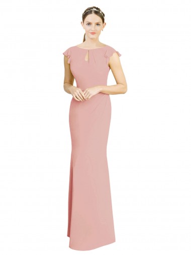 Soft Chiffon Long Boat Neck Mermaid Formal Dress / Bridesmaid Dress Sudbury