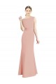 Soft Chiffon Long Boat Neck Bliss Pink Mermaid Bridesmaid Dress Sudbury