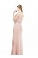 Soft Chiffon Long Boat Neck Bliss Pink Mermaid Bridesmaid Dress Sudbury