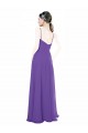 Soft Chiffon Long Spaghetti Straps Purple A-Line Bridesmaid Dress Sudbury
