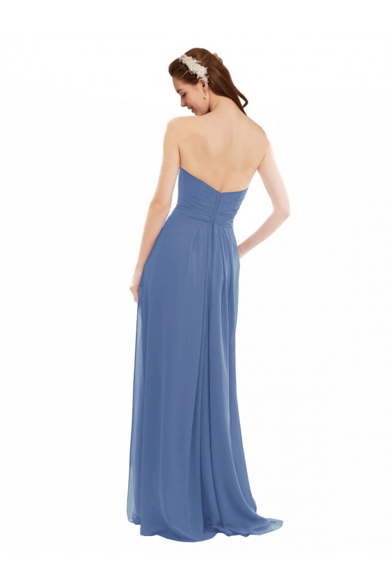 Soft Chiffon Long Sweetheart Windsor Blue A-Line Bridesmaid Dresses Sudbury