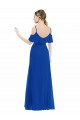 Soft Chiffon Long V-Neck A-Line High Low Bridesmaid Dress Sudbury