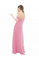 Soft Chiffon Long Off the Shoulder Skin Pink A-Line Formal Dress / Bridesmaid Dress Sudbury
