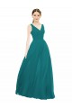 Chiffon Long V-Neck Hunter A-Line Bridesmaid Gowns Sudbury