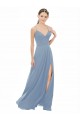 Soft Chiffon & Lace Open Back Long Spaghetti Straps A-Line Bridesmaid Dress Sudbury