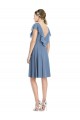 Soft Chiffon V-Back Cocktail Length V-Neck A-Line Bridesmaid Dress Sudbury