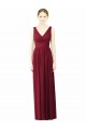 Soft Chiffon V-Back Long V-Neck Burgundy A-Line Bridesmaid Dress / Formal Dress Sudbury