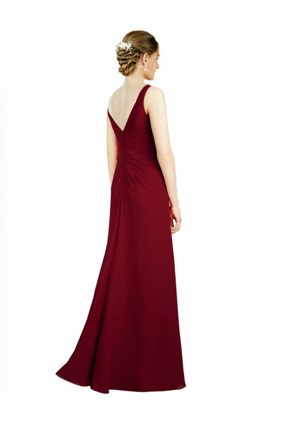 Chiffon Long V-Neck A-Line Bridesmaid Dress / Evening Dress Sudbury