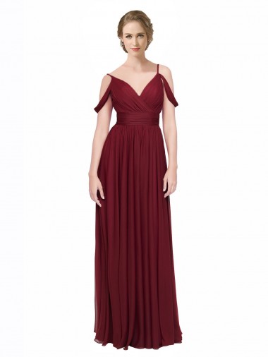 Chiffon Low Back Long Off the Shoulder A-Line Bridesmaid Dress / Evening Dress Sudbury