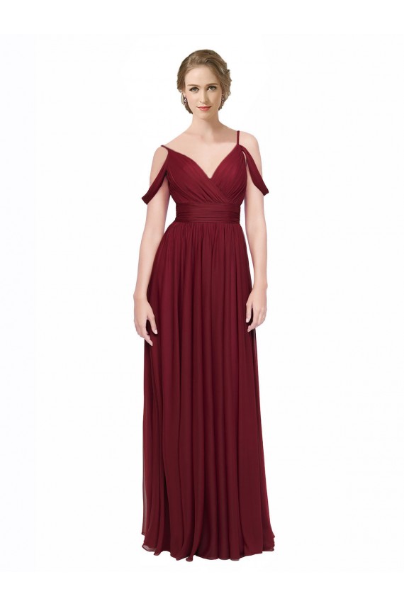 Chiffon Low Back Long Off the Shoulder A-Line Bridesmaid Dress / Evening Dress Sudbury