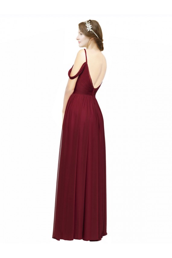 Chiffon Low Back Long Off the Shoulder A-Line Bridesmaid Dress / Evening Dress Sudbury