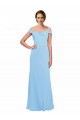 Soft Chiffon Long Off the Shoulder Periwinkle A-Line Bridesmaid Dress Sudbury