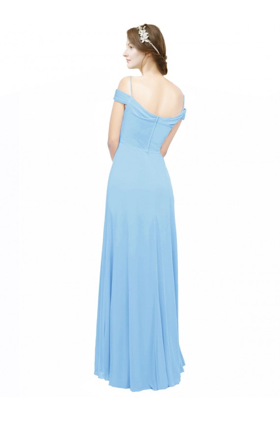 Soft Chiffon Long Off the Shoulder Periwinkle A-Line Bridesmaid Dress Sudbury