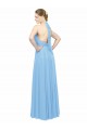 Soft Chiffon Open Back Long Halter Neck Periwinkle A-Line Bridesmaid Dress Sudbury