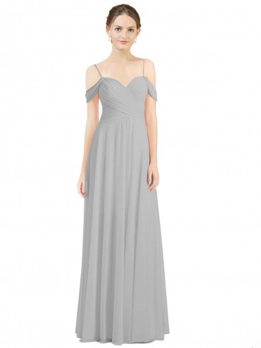 Lxue Chiffon Low Back Long Off the Shoulder A-Line Bridesmaid Dress Sudbury