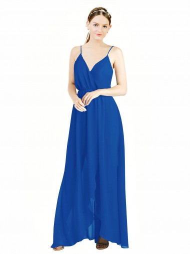 Luxe Chiffon Open Back Long Spaghetti Straps A-Line Bridesmaid Dress Sudbury