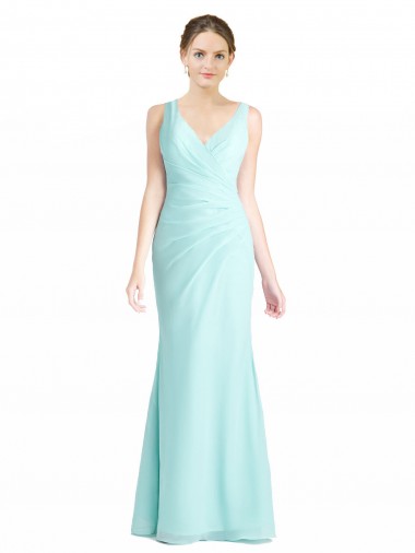 Soft Chiffon & Lace Long V-Neck Mermaid Bridesmaid Dress Sudbury