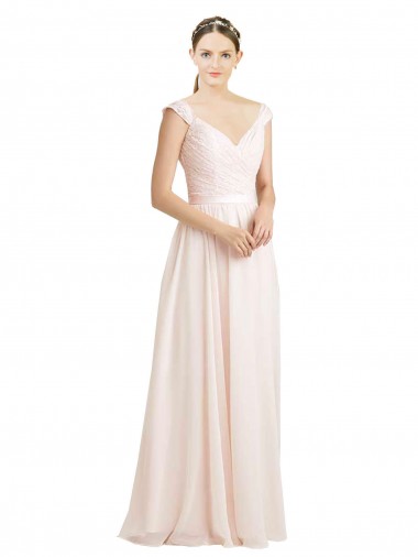 Soft Chiffon & Lace Open Back Long Sweetheart A-Line Bridesmaid Dress Sudbury