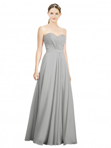 Soft Chiffon Open Back Long Sweetheart A-Line Bridesmaid Dresses Sudbury