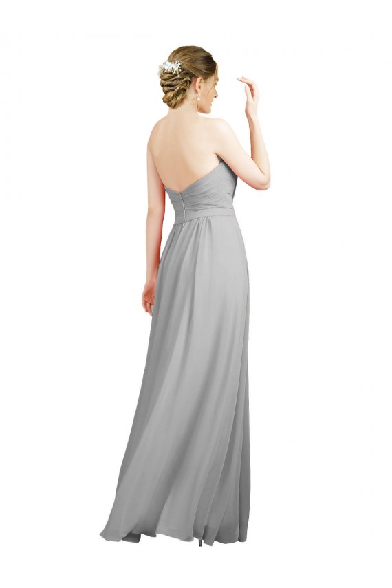 Soft Chiffon Open Back Long Sweetheart A-Line Bridesmaid Dresses Sudbury