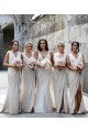 Soft Chiffon Low Back Long V-Neck A-Line Bridesmaid Dress Sudbury