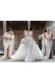 Soft Chiffon Low Back Long V-Neck A-Line Bridesmaid Dress Sudbury