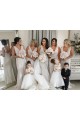 Soft Chiffon Low Back Long V-Neck A-Line Bridesmaid Dress Sudbury