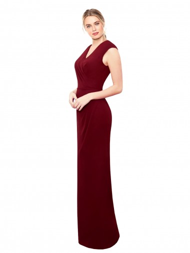 Soft Chiffon Keyhole Back Long V-Neck Mermaid Prom Dress / Bridesmaid Dress Sudbury