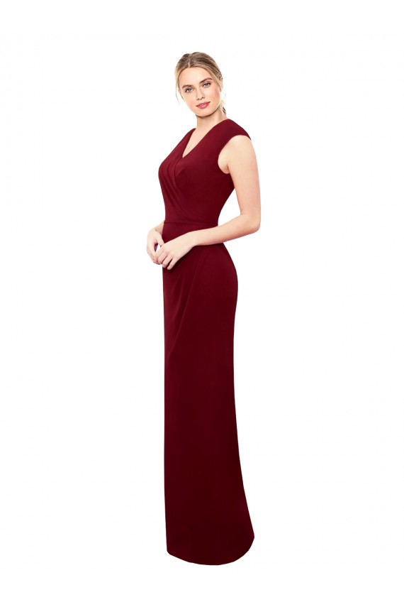 Soft Chiffon Keyhole Back Long V-Neck Mermaid Prom Dress / Bridesmaid Dress Sudbury