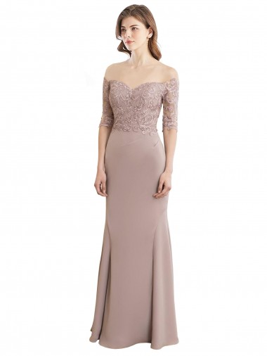 Soft Chiffon & Lace Keyhole Back Long Sweetheart Mermaid Bridesmaid Dress Sudbury