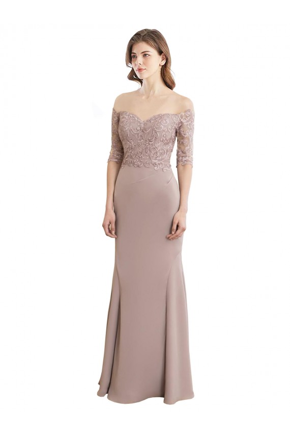 Soft Chiffon & Lace Keyhole Back Long Sweetheart Mermaid Bridesmaid Dress Sudbury