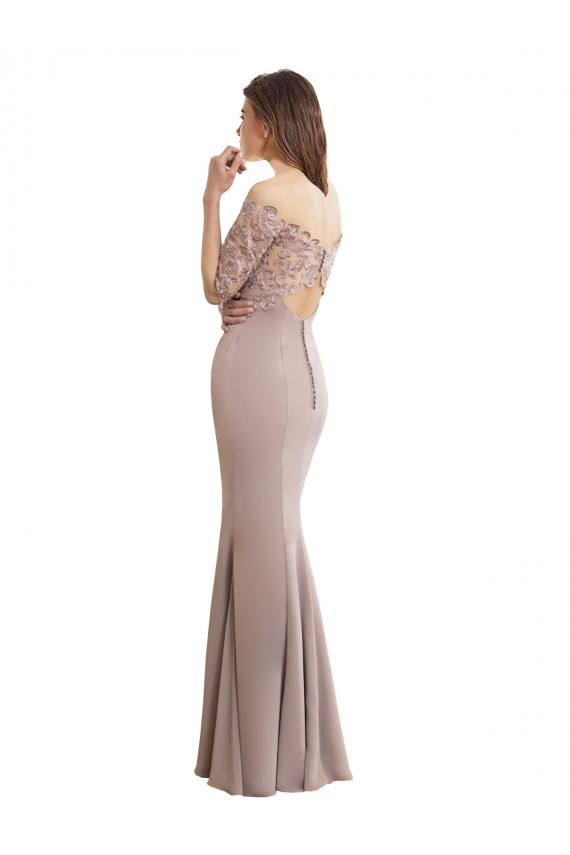 Soft Chiffon & Lace Keyhole Back Long Sweetheart Mermaid Bridesmaid Dress Sudbury
