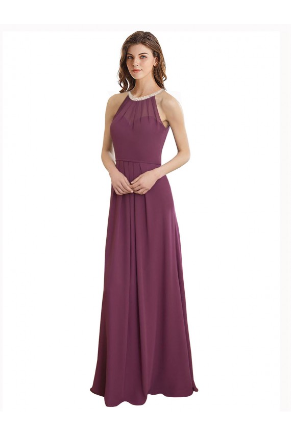 Chiffon Keyhole Back Long Sweetheart A-Line Bridesmaid Dress / Evening Gowns Sudbury