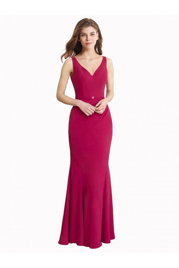 Soft Chiffon V-Back Long V-Neck Mermaid Prom Dress / Bridesmaid Dress Sudbury