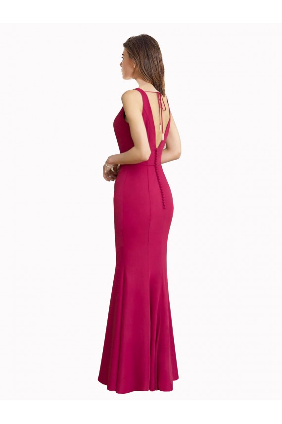 Soft Chiffon V-Back Long V-Neck Mermaid Prom Dress / Bridesmaid Dress Sudbury