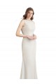 Soft Chiffon & Satin V-Back Long Boat Neck Mermaid Bridesmaid Dress Sudbury