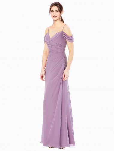 Soft Chiffon Long Off the Shoulder Sheath Bridesmaid Dress / Formal Dress Sudbury
