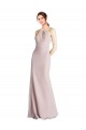 Soft Chiffon Open Back Long Halter Neck Sheath Bridesmaid Dress Sudbury