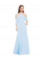 Soft Chiffon Long Halter Neck Light Sky Blue A-Line Formal Dress / Bridesmaid Dress Sudbury