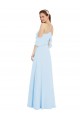 Soft Chiffon Long Halter Neck Light Sky Blue A-Line Formal Dress / Bridesmaid Dress Sudbury
