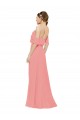 Soft Chiffon Long Off the Shoulder Watermelon A-Line Bridesmaid Dress Sudbury