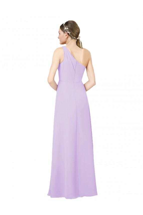 Soft Chiffon Long One Shoulder Sheath Formal Evening Gown / Bridesmaid Dress Sudbury
