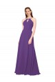 Soft Chiffon Long High Neck Sheath Bridesmaid Dress Sudbury