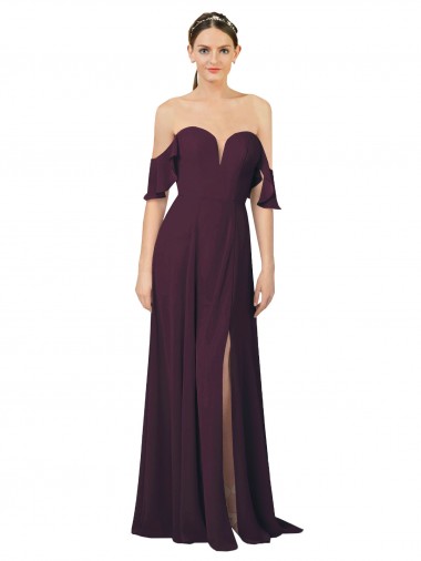 Soft Chiffon Long Sweetheart Sheath Formal Dress / Bridesmaid Dress Sudbury