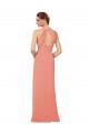 Soft Chiffon Keyhole Back Long V-Neck Desert Rose Sheath Bridesmaid Dress Sudbury