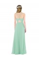Soft Chiffon Keyhole Back Long V-Neck Mint Green Sheath Bridesmaid Dress Sudbury