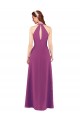 Soft Chiffon Keyhole Back Long V-Neck Wild Berry Sheath Bridesmaid Dress Sudbury
